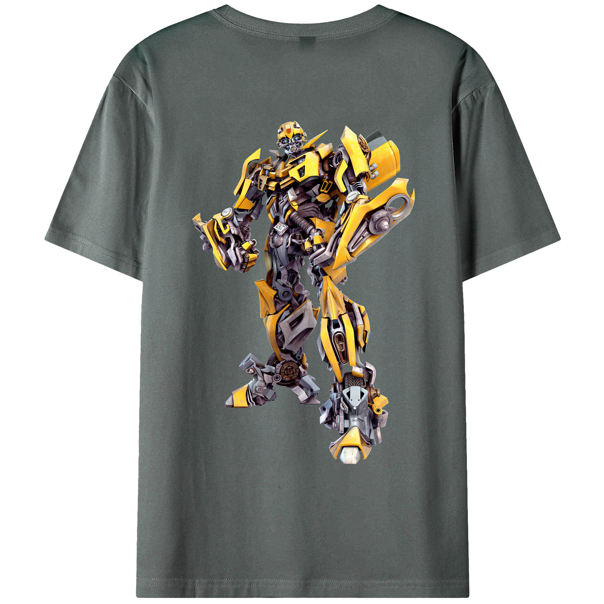 （画像用） Transformers トランスフォーマー 綿100％ メンズ半袖Tシャツ（バックプリント） 通気性